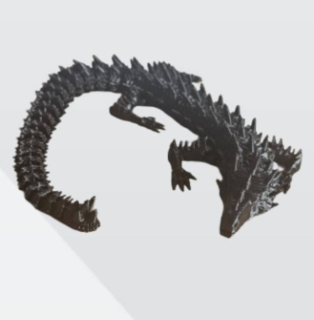 Articulated Black Dragon – Flexible 3D Printed Fantasy Dragon Figure